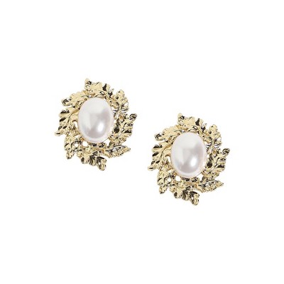 SOHI Women's Pearl White Party Studs