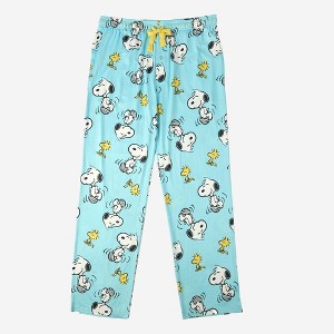 Men's Peanuts Pajama Pants - Blue - 1 of 3