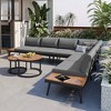 Chic Crate-6-Piece Outdoor Sectional – Round Nesting Tables & Sofa | Cushions | Multi-Use | Grey - 4 of 4