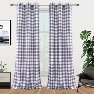 Buffalo Check Print Grommet Window Curtain Panels - 1 of 4
