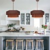 PAKOKULA 4-Light Tiered Brown Farmhouse Geometric Hexagon Chandelier - 2 of 4