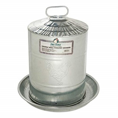 Harris Farms Galvanized Steel Double Wall Poultry Drinker, 5 gallons