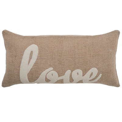 'Love' Throw Pillow Beige - Rizzy Home