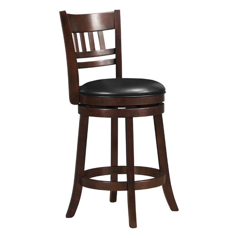Shapel Faux Leather Swivel Counter Stool in Dark Cherry - Lexicon, 1 of 7