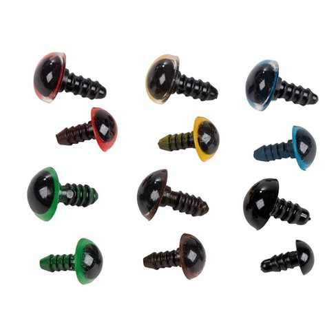 100 Sets 30mm Plastic Safety Eyes with Washers Best for Doll Making DIY Craft Kit Clear Black Safety Eyes Decoration Accessories