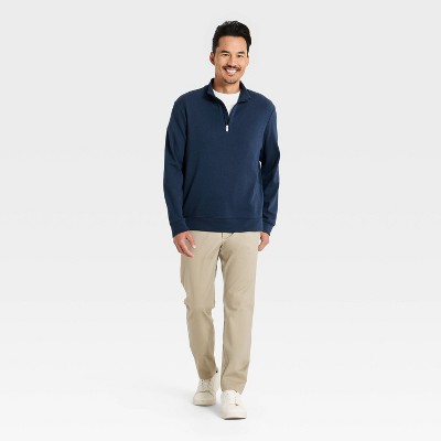 Men's Comfort Wear 1/4 Zip Sweatshirt - Goodfellow & Co™ Blue S : Target