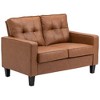 HOMCOM 51" Wide Loveseat with Armrest, 2-Seater Tufted PU Leather Double Sofa - 4 of 4