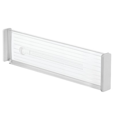 iDesign Plastic Adjustable Deep Drawer Dividers - Set of 2 - Clear