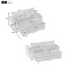 63" Convertible Corduroy Sleeper Loveseat Sofa with USB Ports,Cup Holders,Storage Armrests and Pillows–Maison Boucle - 4 of 4