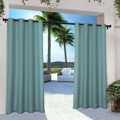 Set of 2 120"x54" Solid Cabana Grommet Top Light Filtering Curtain Panels Teal - Exclusive Home