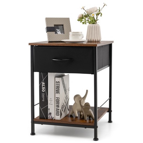 Costway 3-tier Industrial Side End Table With Storage Shelf Heavy Duty  Accent Table : Target