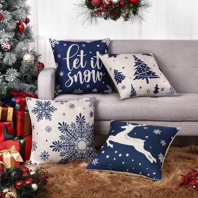 GustoWave 18x18 inch Xmas Winter Holiday Decorations Pillow Covers, Pillow Case