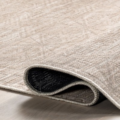 Riya Beige Geometric Washable Cotton Area Rug
