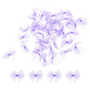 Unique Bargains Fabric Craft Gift Packaging Accessories Satin Mini Ribbon Bows 50 Pcs - 1 of 4