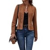 Suede Retro Cardigan - Women's Solid Color Slim Fit Short Jacket - 2 of 4