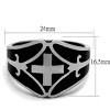 Slickblue Men's Cross Ring, Jet Black Epoxy Inlay with Flared Accents, Polished Stainless Steel, Sizes 8–13 - 2 of 4
