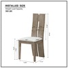 Set of 2 Dining Chairs, Wooden High Back Chairs with PU Leather Upholstered Seat, Natural - HABITRIO - 4 of 4