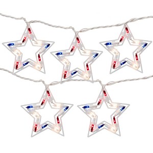 Northlight Patriotic Stars Patio Light Set - 5.25ft - White Wire - 5ct - 1 of 4