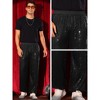 Lars Amadeus Men's Elastic Waist 70s Disco Costume Night Club Metallic Shiny Party Sequin Pants - 4 of 4