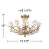 Vienna Full Spectrum Brielle Modern Ceiling Light Semi Flush Mount Fixture 18 1/2" Wide Brass Vine Leaf 4-Light Clear Crystal Glass for Bedroom House - 4 of 4