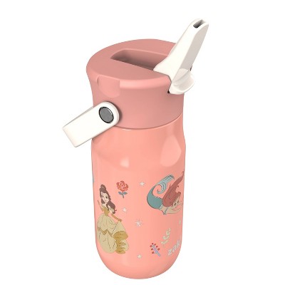 Zak Designs 14oz Princess Stainless Steel Vacuum Harmony Straw Water Bottle Purple