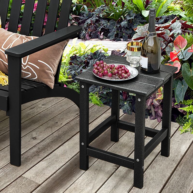 Costway 14'' Patio Adirondack Side End Table HDPE Square Weather Resistant Garden Black/Brown/Grey/White, 2 of 10