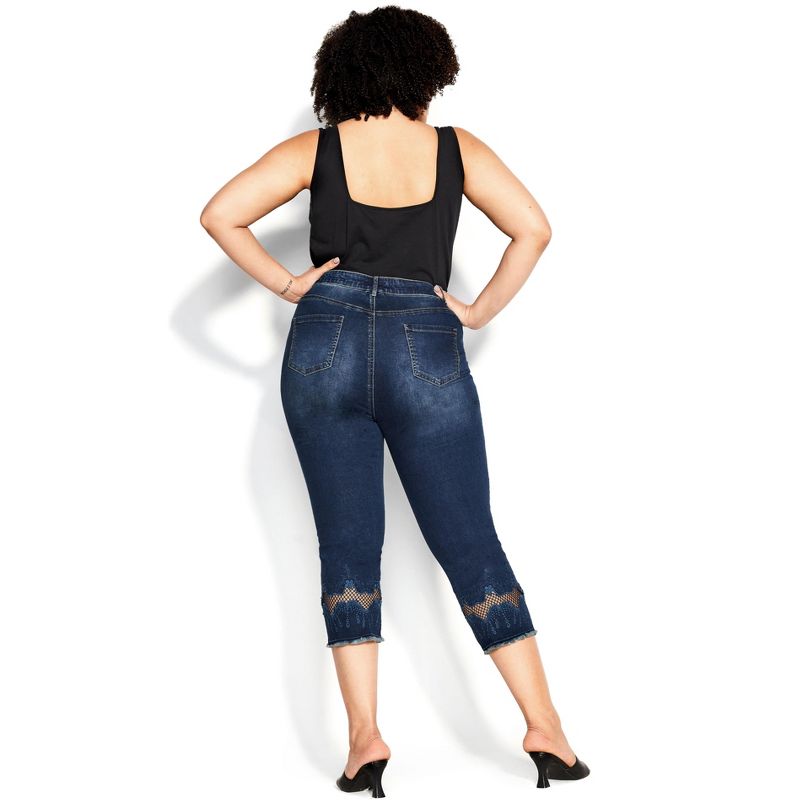Women's Plus Size Nava Detail Crop Jean - dark wash | AVENUE, 2 of 7
