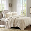GlasFlength Bedding Sets Elegant Timeless 3 Piece Reversible Scalloped Edge Quilt Set Cream King Cal King, Beige, 17.72"*15.35"*7.87" - 2 of 4