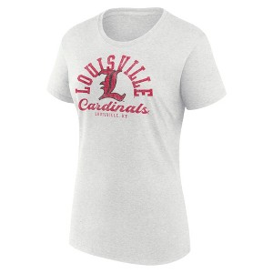NCAA Louisville Cardinals Men's Oatmeal Heather Crew T-Shirt - 1 of 3