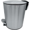 Home Mart Goods 10" Tall Chrome Stainless Steel Step Garbage Can with Removable Inner Bucket, Soft-Close Metal Waste Basket with Foot Pedal - 2 of 4