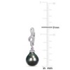 EVERLY JEWELRY | Sterling Silver 9.5-10mm Cultured Black Tahitian Pearl and Diamond Accent Twist Drop Leverback Pearl Earrings - 3 of 4
