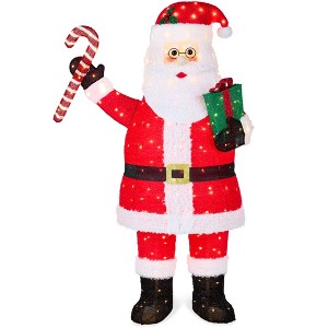 Best Choice Products 3ft Lighted Pop-Up Santa Claus, Outdoor Christmas Holiday Decoration w/ 120 LED Lights, Hat, Gift - 1 of 4