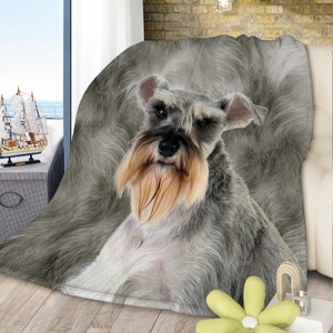 Boersma Schnauzer Flannel Blankets Cozy Blanket Super Soft Cozy Warm Puppy Dog Throw Blanket for Couch Bed Sofa Office Cute Schnauzer Gifts 30"x40" - 1 of 4