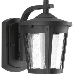 Progress Lighting East Haven 1-Light LED Outdoor Wall Lantern in Black with Clear Seeded Glass Shade - 1 of 2