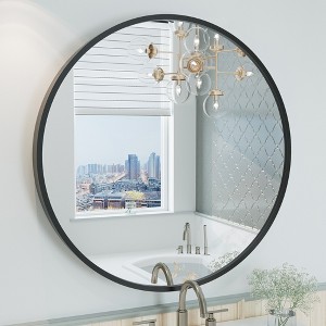 Apmir  Round High Quality Aluminum Alloy Framed French Cleat Mounted Wall Decor Bathroom Vanity Mirror - 1 of 4