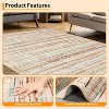 Washable Runner Rug, Modern Abstract Print Carpet, Non-Slip Low Pile Linen Texture Foldable Rug for Kitchen, Entryway - 4 of 4