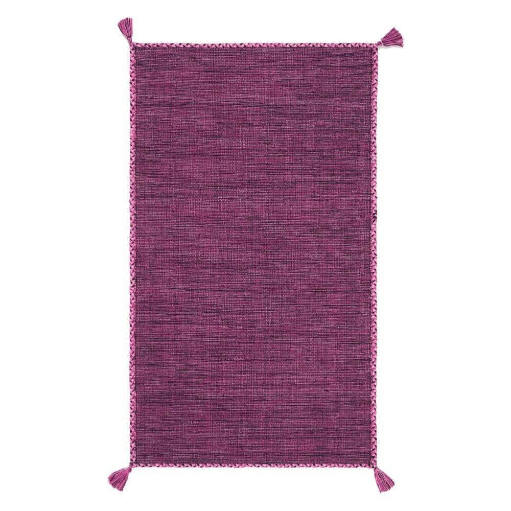 3'x5' Solid Woven Accent Rug Purple/Black - Safavieh