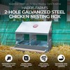 Harris Farms 2 Hole Galvanized Steel Chicken Nesting Box with Front and Back Panels, Folded Edges, Ventilation Holes, and Bottom Metal Inserts - 2 of 3