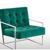 Velvet Tufted Accent Chair with Cushioned Seat and Stainless Steel Frame for Living Room - 2 of 4