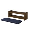Sapphtopaz 47" Modern Storage Bench with Removable Upholstered and Lower Shelf Shoe Rack, Storage Ottoman, Entryway Bench for Bedroom, Entryway, Navy - 3 of 4