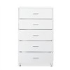 NicBex 5 Drawer Dresser for Bedroom,White Wooden Drawers with Metal Handle,Dressers for Kids Room,Living Room,Entry and Hallway,White - 3 of 4