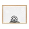 Kate & Laurel All Things Decor 18"x24" Blake Sloth by Simon Te of Tai Prints Framed Printed Glass Dry Erase Board Natural - 2 of 4