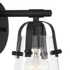 Possini Euro Design Modern Wall Light Sconce Black Metal Hardwired 5 1/4" Fixture Clear Glass Shade for Bedroom Bathroom Bedside - 3 of 4
