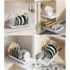 LunaLulinlk Pull-out Pots and Pans Organizer 2 Pack - Bakeware & Dishes Storage Rack with Slide Rails, White - 4 of 4