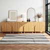 Light Brown Wood TV Stand with Storage, Arched Modular TV Unit with Adjustable Shelf for Living Room – Cuddlewood - 3 of 4