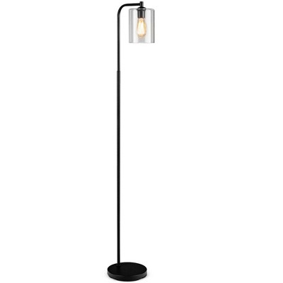 Costway Industrial Floor Lamp w/ Glass Shade Indoor Modern Tall Pole Lamp for Office