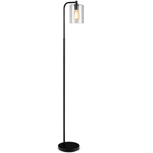 Modern LED Floor Lamp Tall Pole Standing Lamps Glass Shade Floor