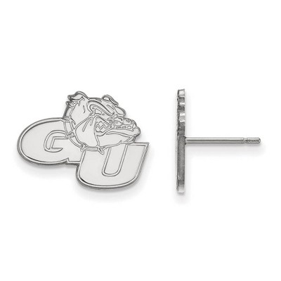Black Bow Jewelry 14k White Gold Gonzaga Bulldogs NCAA Post Earrings