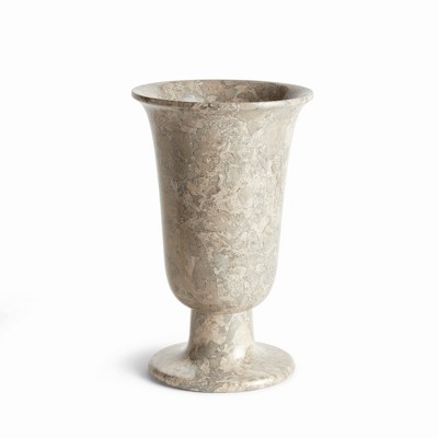 Plum & Post Claria Footed Vase - Gray Marble - Unique Veining Design