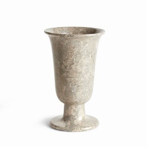 Plum & Post Claria Footed Vase - Gray Marble - Unique Veining Design - 1 of 4